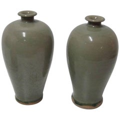 Decorative Celedon Ceramic Vases, China, Contemporary
