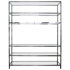 Oversize Chrome and Glass Etagere 8