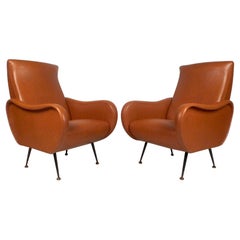 Pair Of Mid Century Asian Style Ming Lounge Chairs By Pair Of Mid Century Italian Style Lounge Chairs