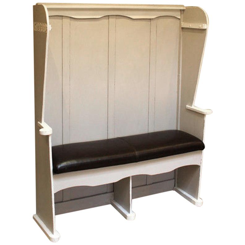 Painted High Back Settle For Sale