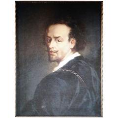 Handsome 19th Century Oil on Canvas Portrait of Van Dyke in Giltwood Frame 10