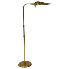 Vintage Pair of Frederick Cooper Adjustable Brass Goose Neck Floor Lamps