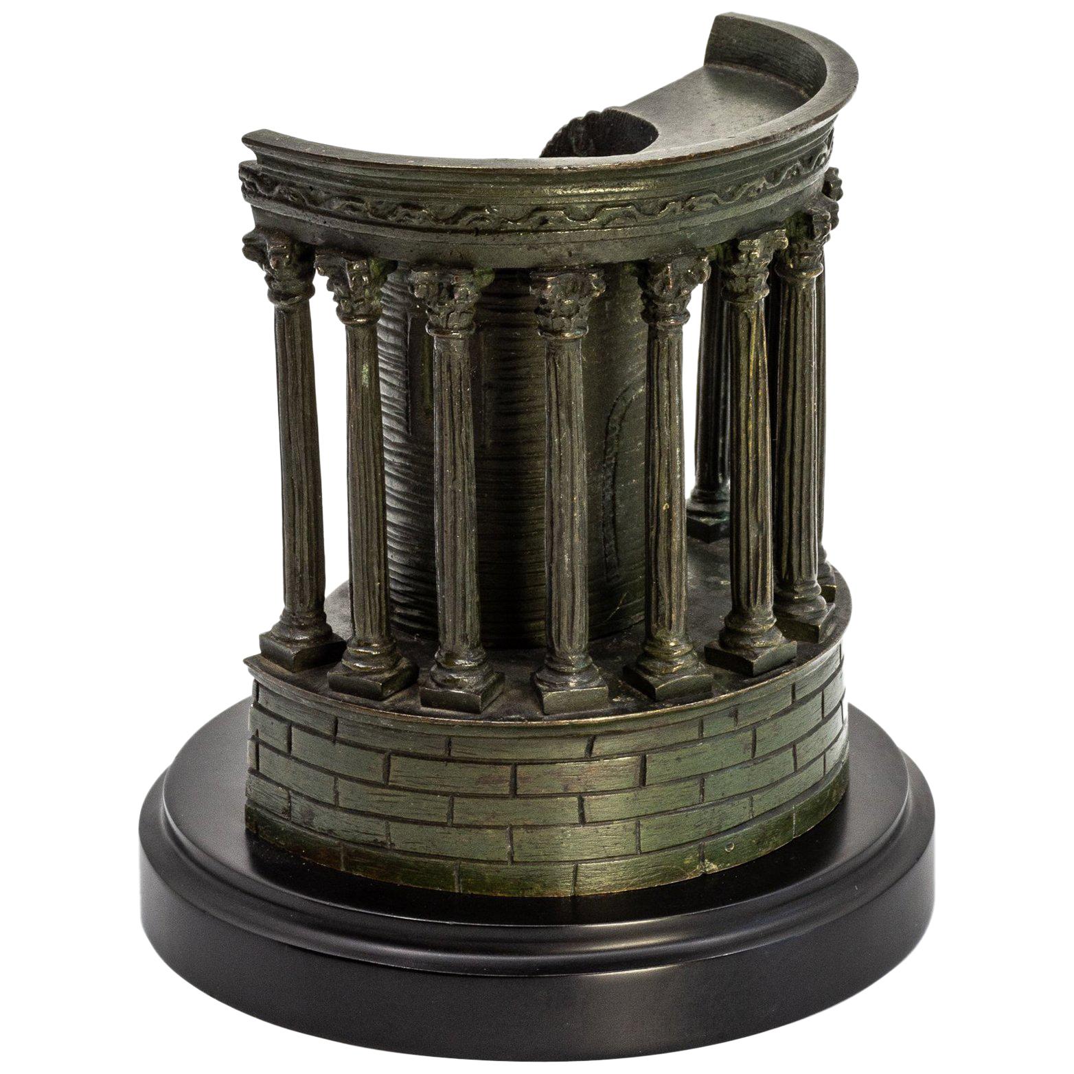 Scarce Highly-Detailed Bronze Model, Temple of Sibyll, Tivoli, Near Rome For Sale