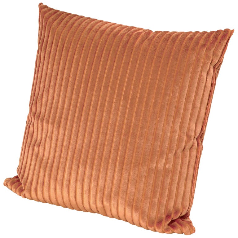 MissoniHome Coomba Cushion in Textured Orange Stripes For Sale