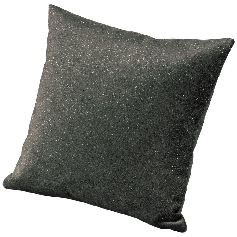 MissoniHome Mahe Cushion in Textured Silver Fabric For Sale