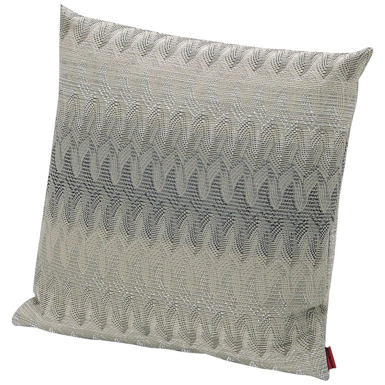 MissoniHome Remich Cushion in Lace-Inspired Gray Print For Sale