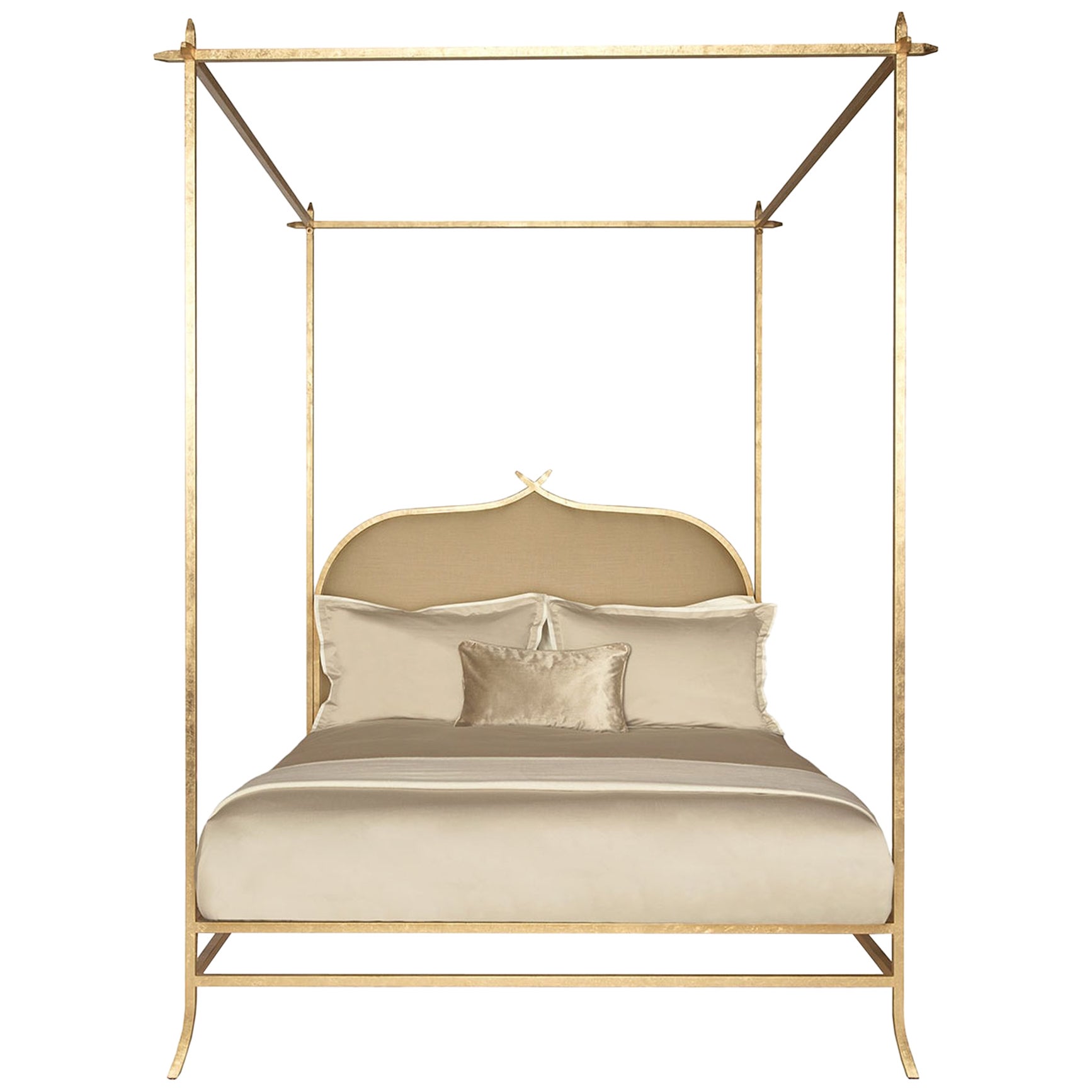 Casablanca Poster Queen Bed With Gold Leaf Frame By Innova Luxuxy Group For Sale At 1stdibs