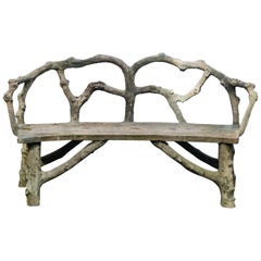 Faux Bois Bench with Naturalistic Design