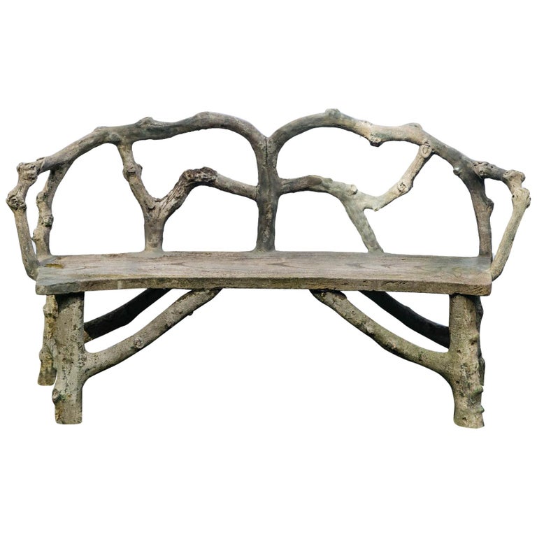 Faux Bois Bench With Naturalistic Design For Sale At 1stdibs