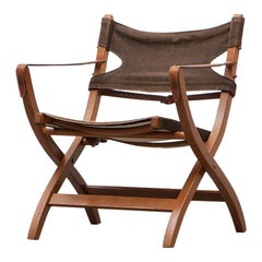 1950s Wooden Safari Chair by Poul Hundevad