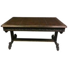 Used A.W.N Pugin and Sir Charles Barry, an Important Gothic Revival Oak Library Table