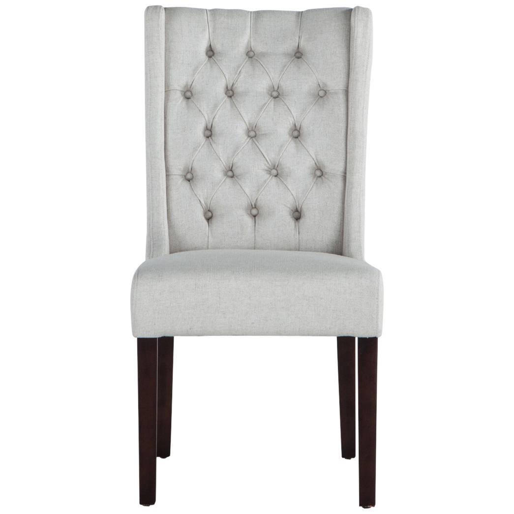 Tufted Linen Chair For Sale