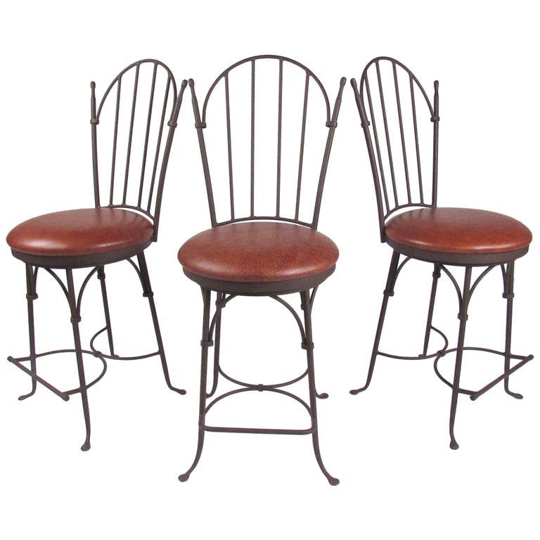modern swivel counter stools leather metal set of three modern swivel counter stools for sale at 1stdibs modern swivel counter stools leather metal set of three modern swivel counter stools for sale at 1stdibs