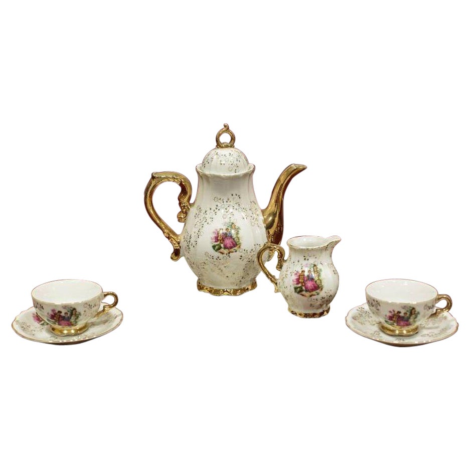 20th-Century Porcelain Set for 2 People For Sale