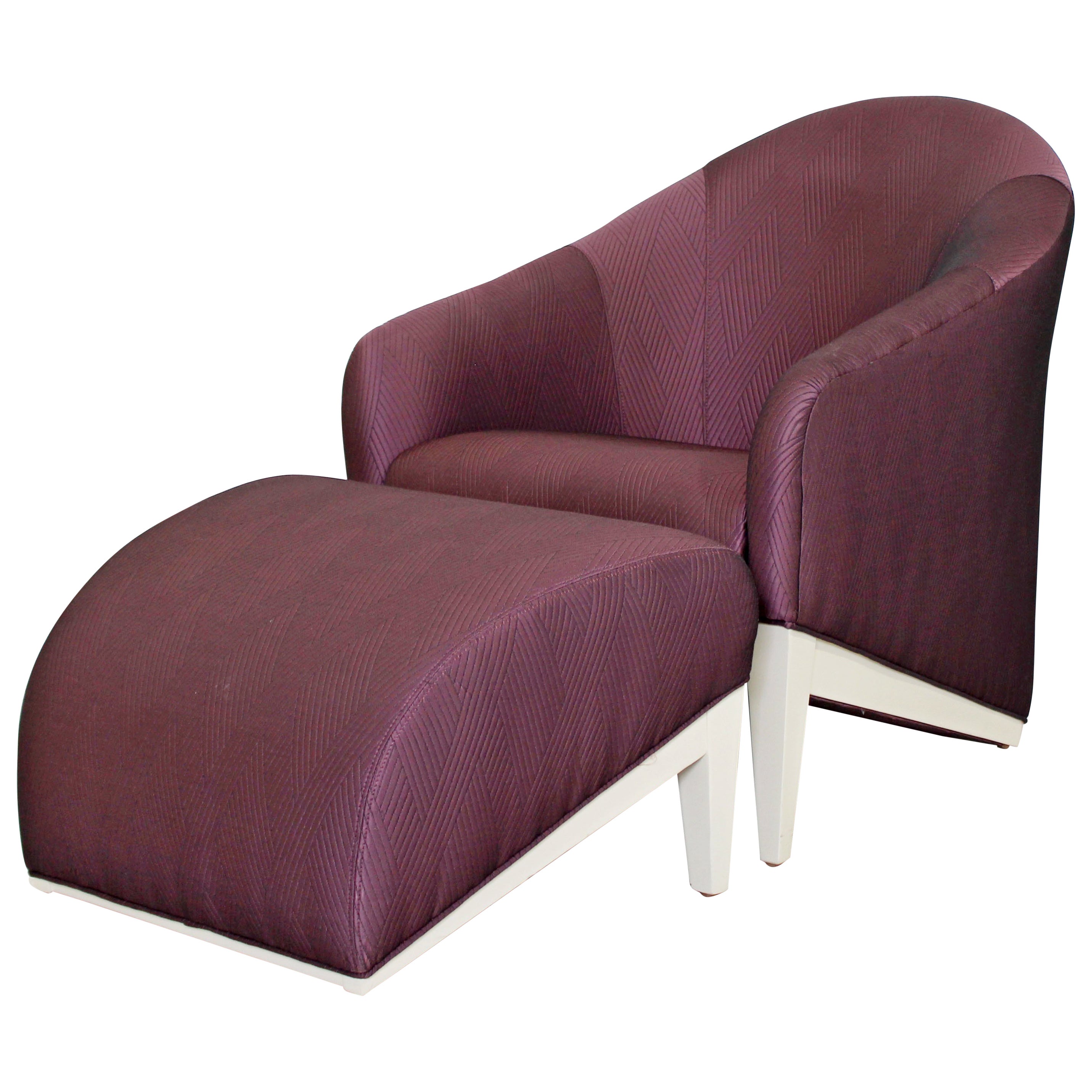 Danish Modern Scoop Arm Walnut Lounge Chair with Adjustable Ottoman For