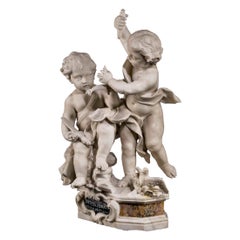 Early 17th Century Carved Marble Figure of Two Putti