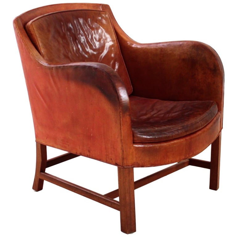 Kaare Klint and Edvard Kindt-Larsen Mix chair in original leather