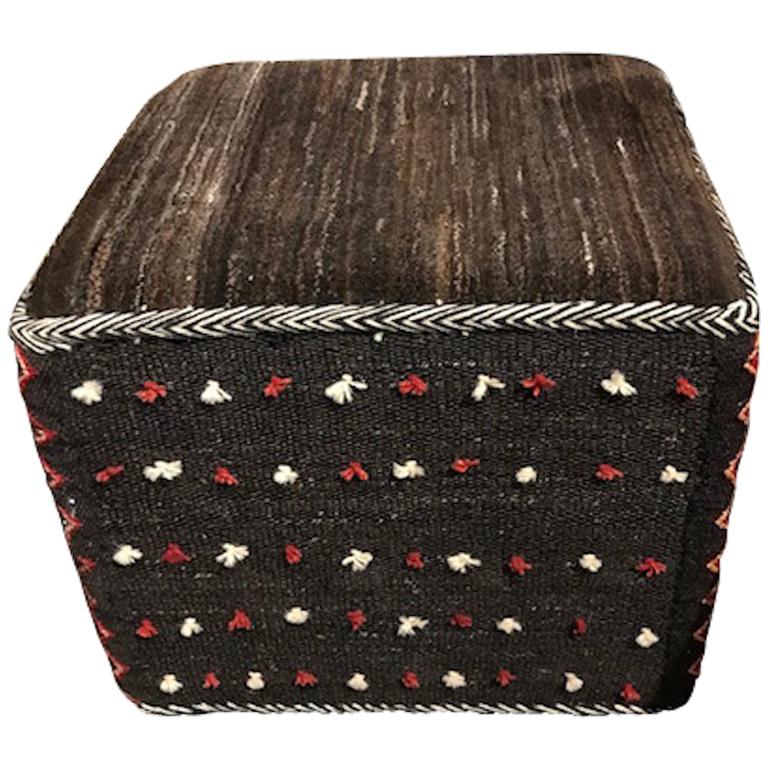 Decorative Kilim Footstool, Middle East, Contemporary