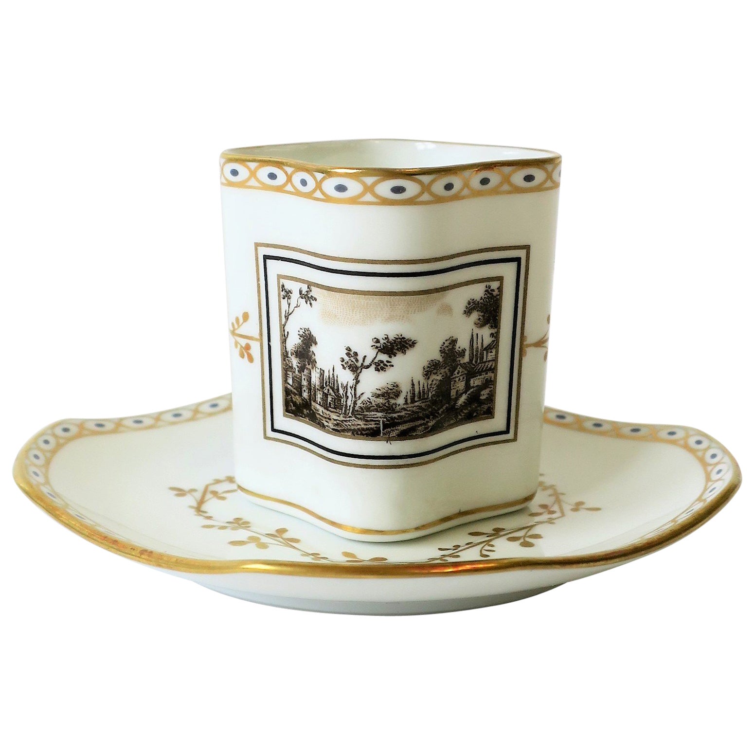 Designer French Art Deco Period Coffee or Tea Cup and Saucer by Jean Luce For Sale at 1stDibs