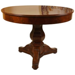 French Mahogany 19th Century Charles X Center Table