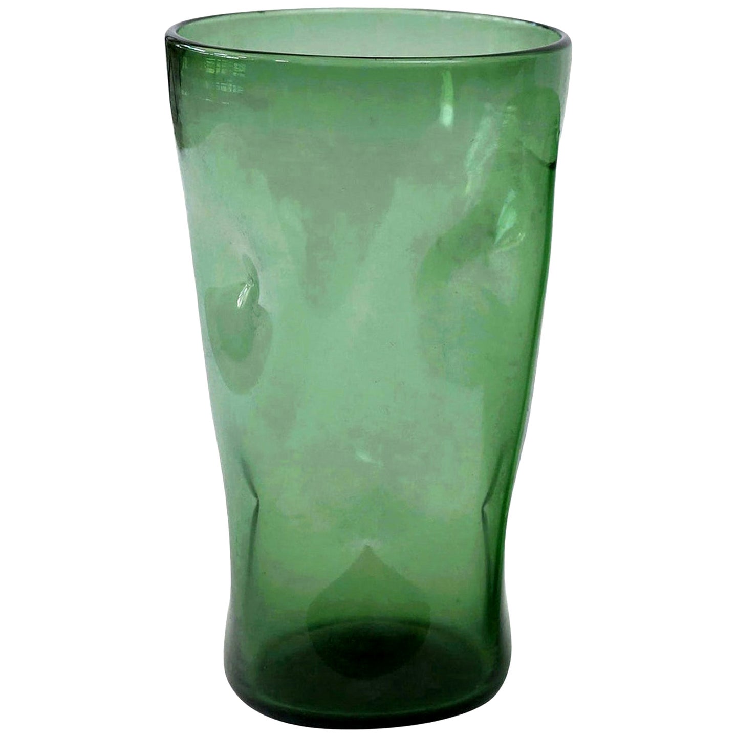 Scottish Monart Green Art Glass Vase For Sale at 1stDibs