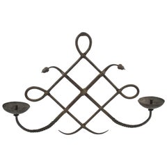 Italian Modarchitectura Wrought Iron Wall Mounted Candleholder Sconce