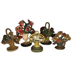 Vintage Collection of Floral Cast Iron Bookends