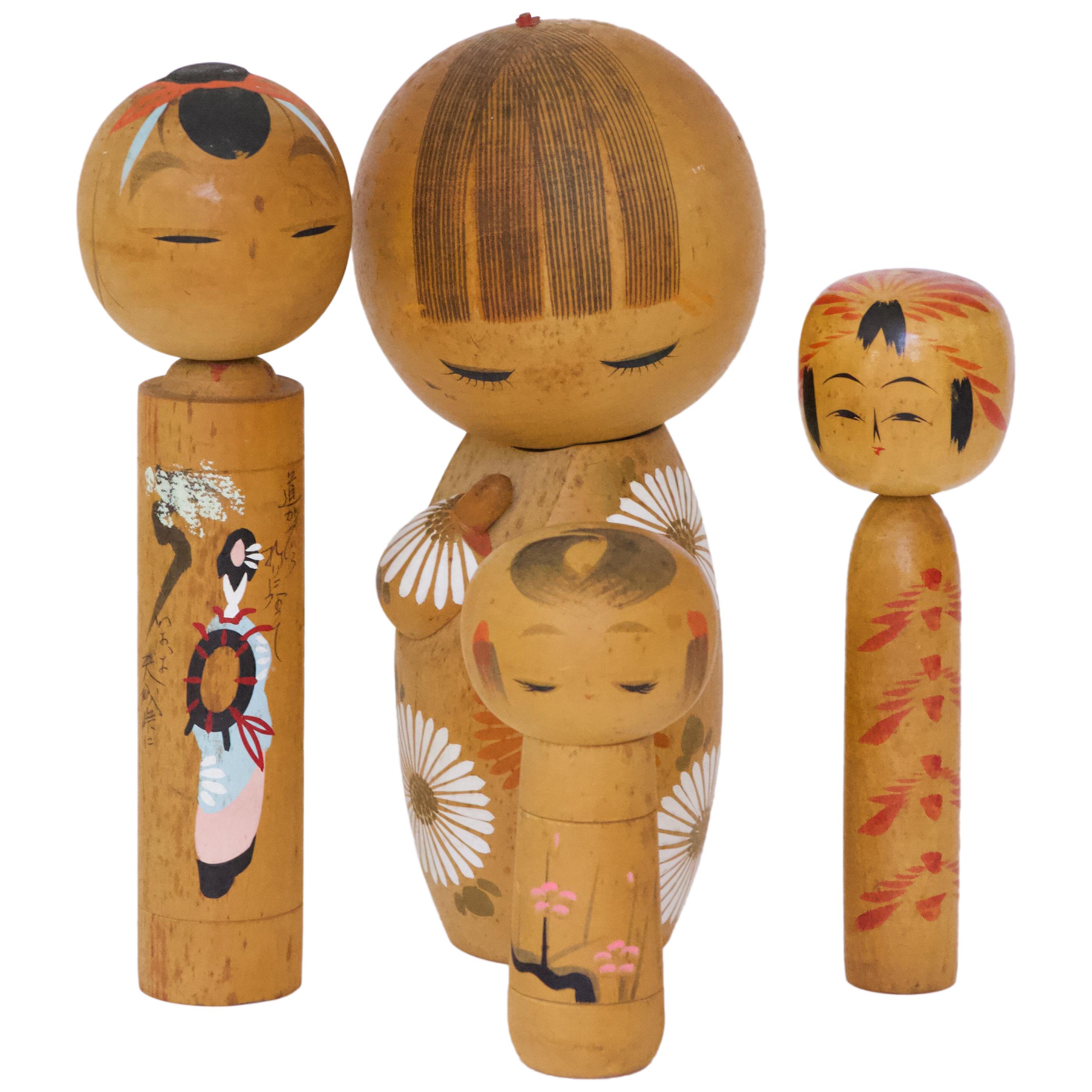 Vintage Japanese Kokeshi Dolls For Sale
