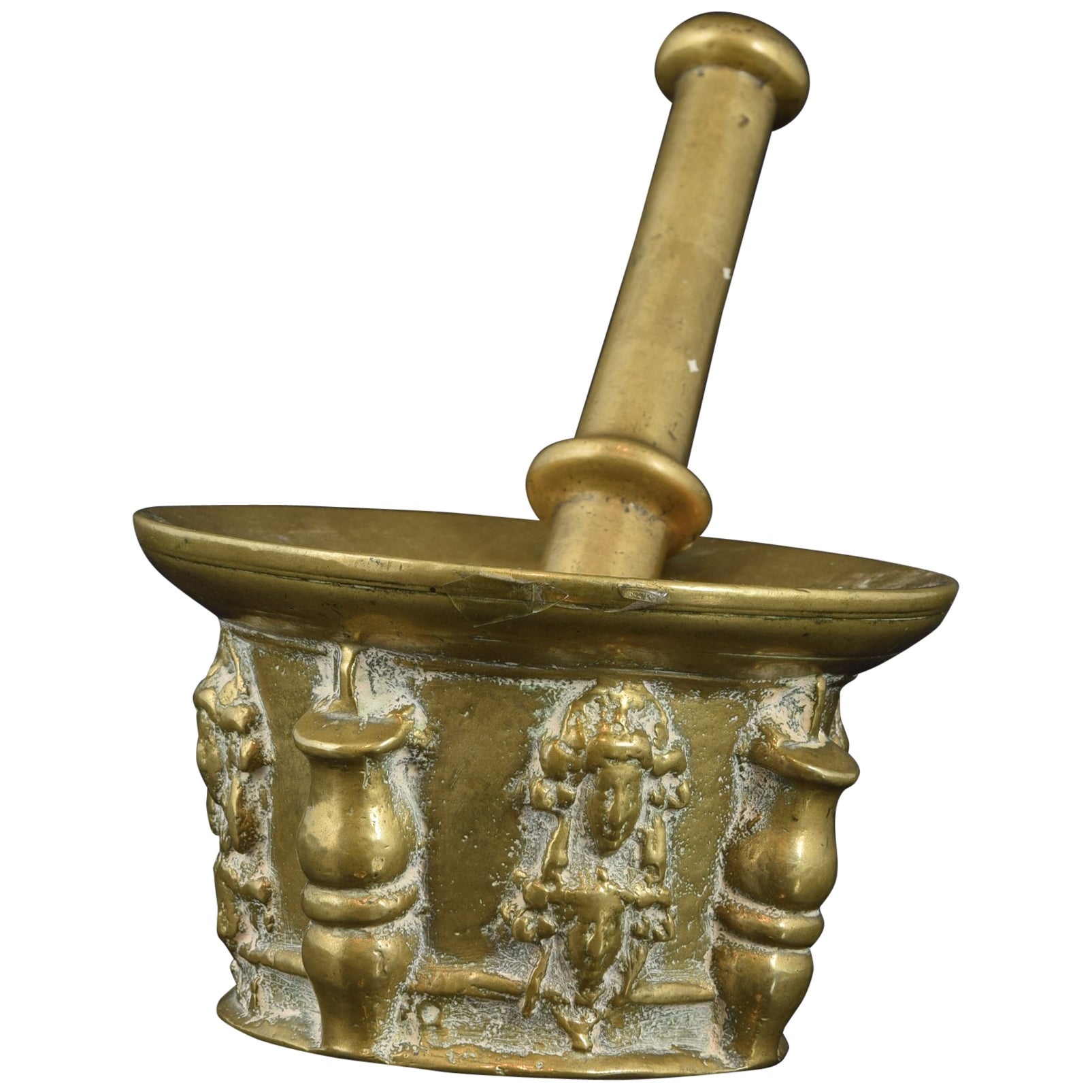 Bronze Mortar with Pestle, 17th Century For Sale at 1stDibs