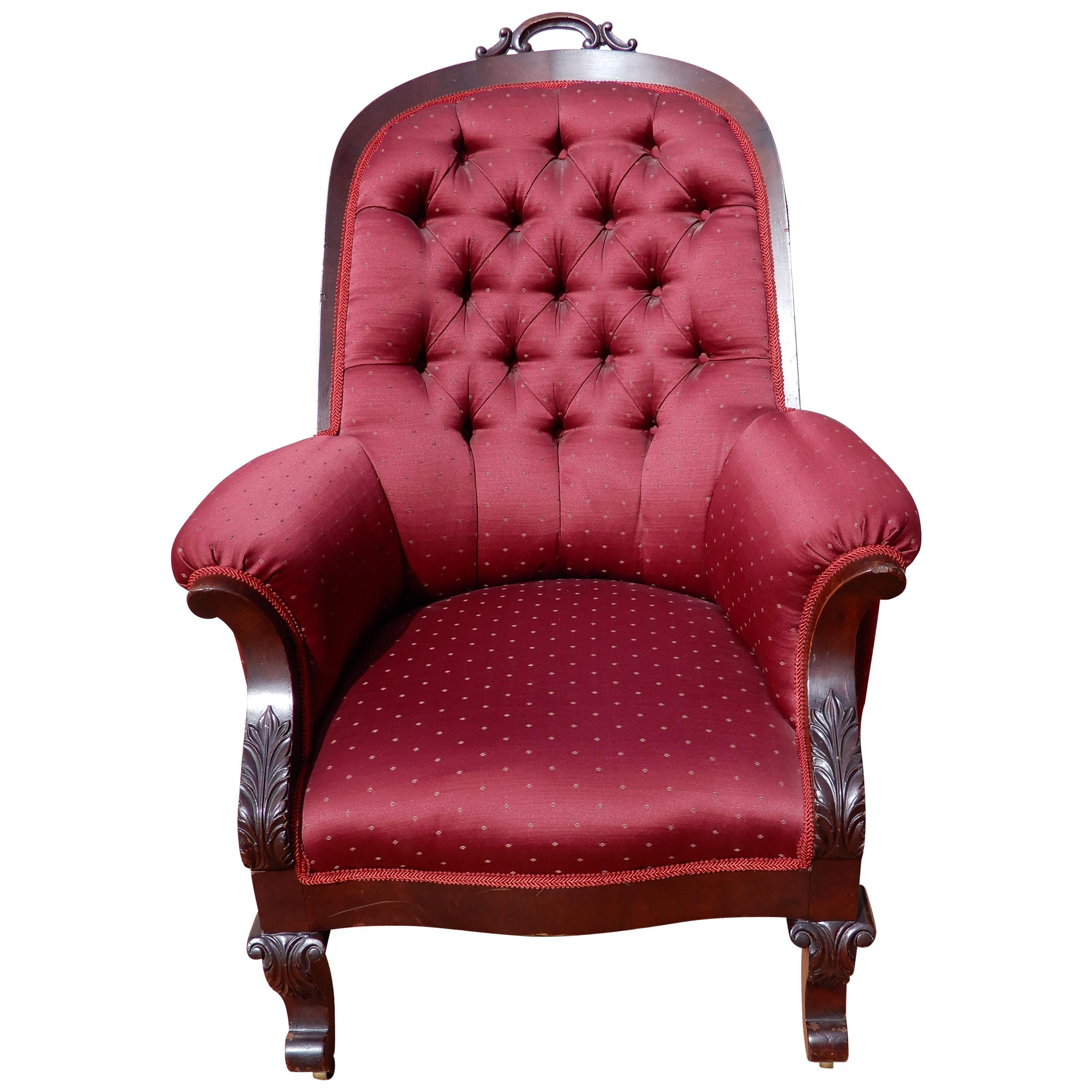 Chair American Classical Phyfe Style Mahogany Armchair For Sale