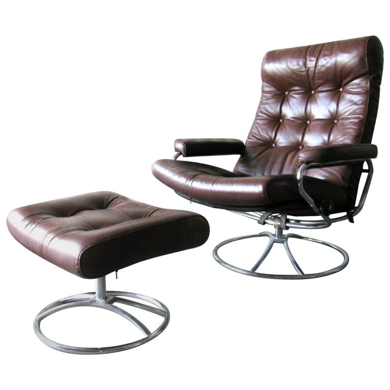 ekornes stressless chair and ottoman 1970s for sale at 1stdibs