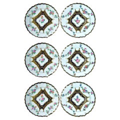 Chelsea Porcelain Set of Six Botanical Dessert Plates, 18th Century