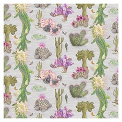 Cactus Mexicanos in Dove Botanical Wallpaper