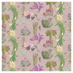 Carta da parati botanica Cactus Mexicanos in Blush
