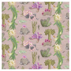 Cactus Mexicanos in Blush Botanical Wallpaper