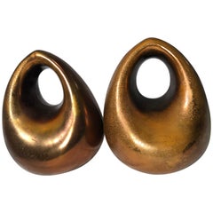 Ben Seibel Copper Finish Orb Bookends by JenFred