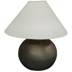 Pair of French Hand-Hammered Brass & Matte Metal Table Lamps, Jean-Michel Frank