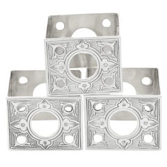 Antique Victorian Sterling Silver Napkin Rings Set of Three