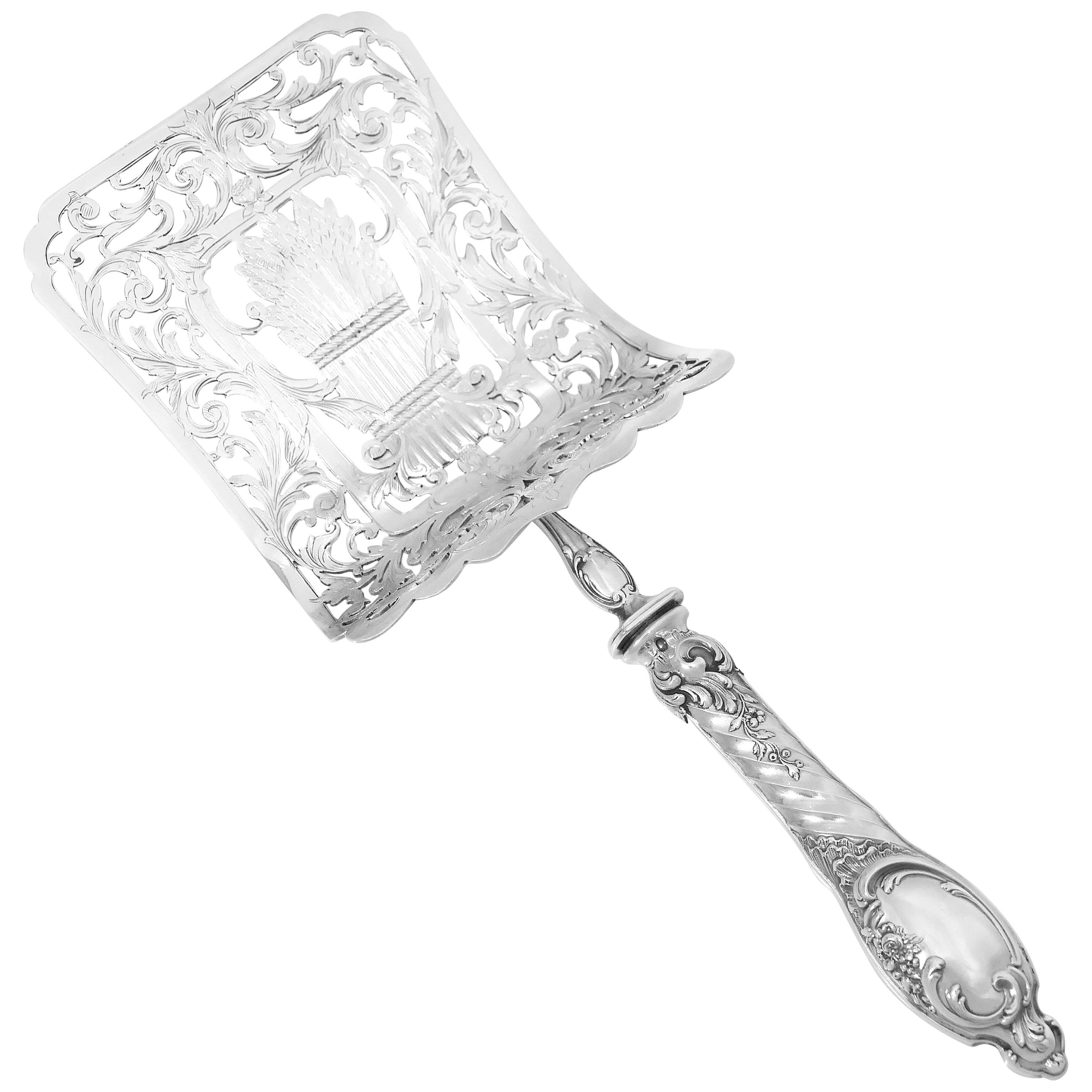Puiforcat Rare French Sterling Silver Asparagus Pastry Toast Server