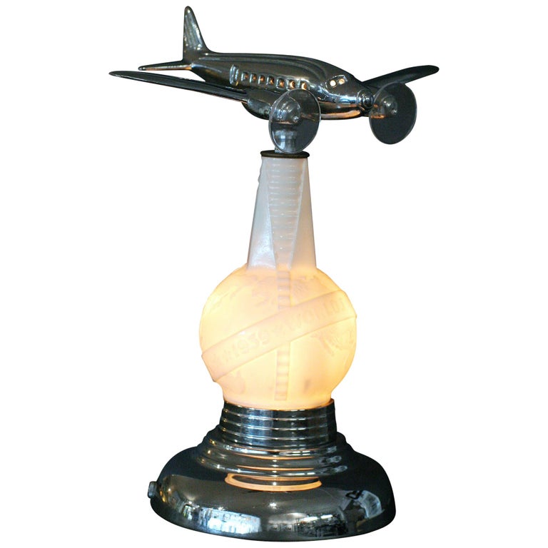 1939 World’s Fair Lightup Bottle Airplane Lamp For Sale at 1stdibs