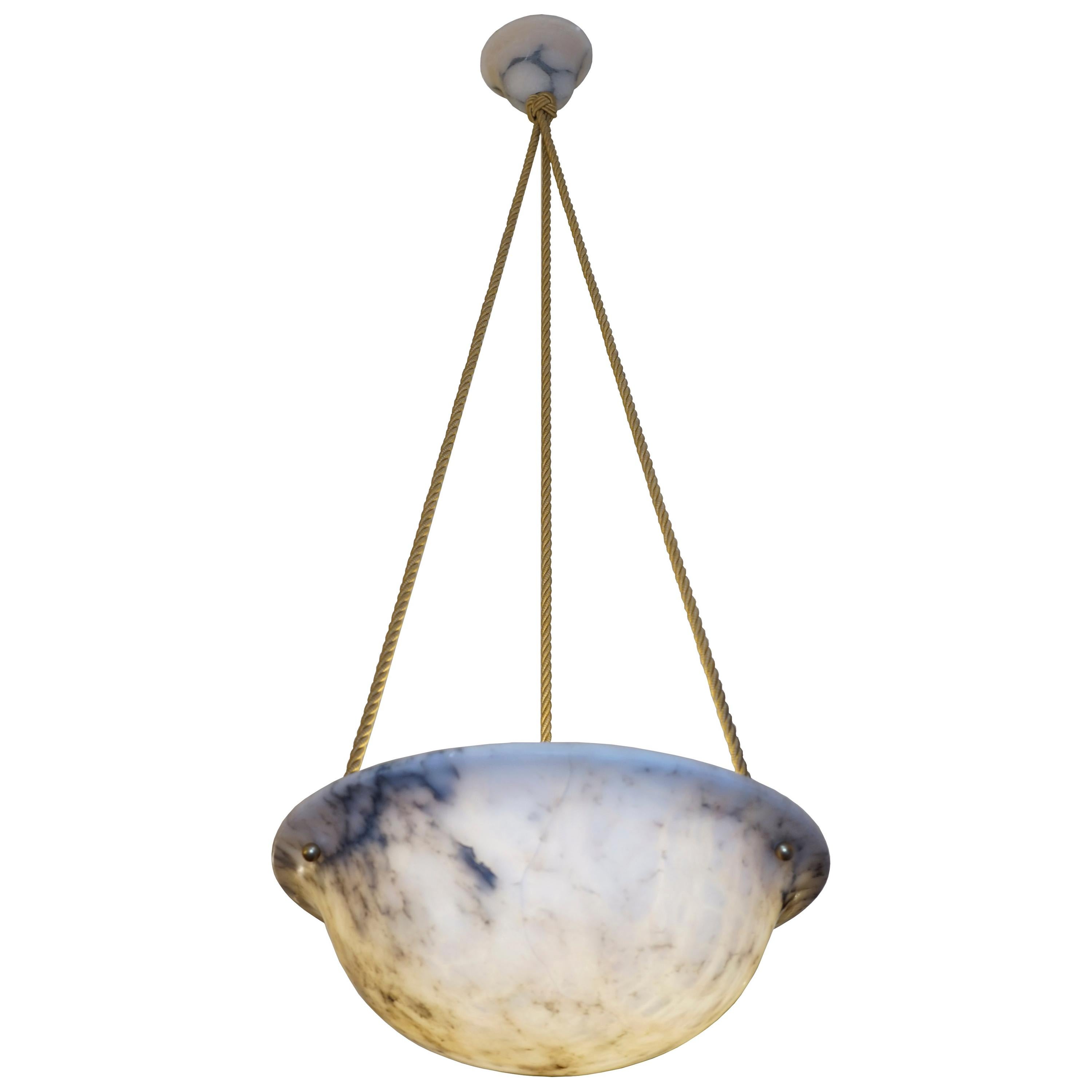 Dusky Alabaster Light Fixture, Sweden, circa 1910