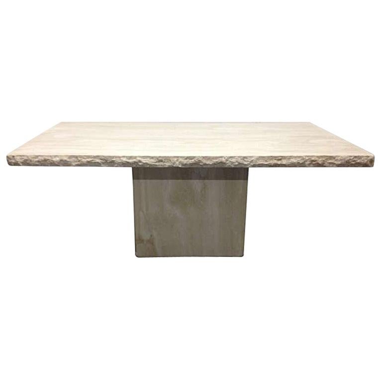 Large Italian Travertine Table For Sale at 1stDibs