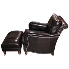 Black Leather Bridgewater Club Chair