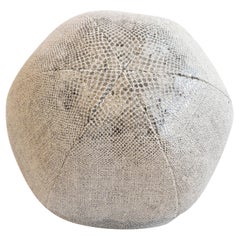 Round Throw Pillow Ball in Snake Skin Linen