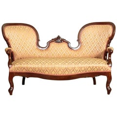 Sofa aus Nussbaumholz, um 1880