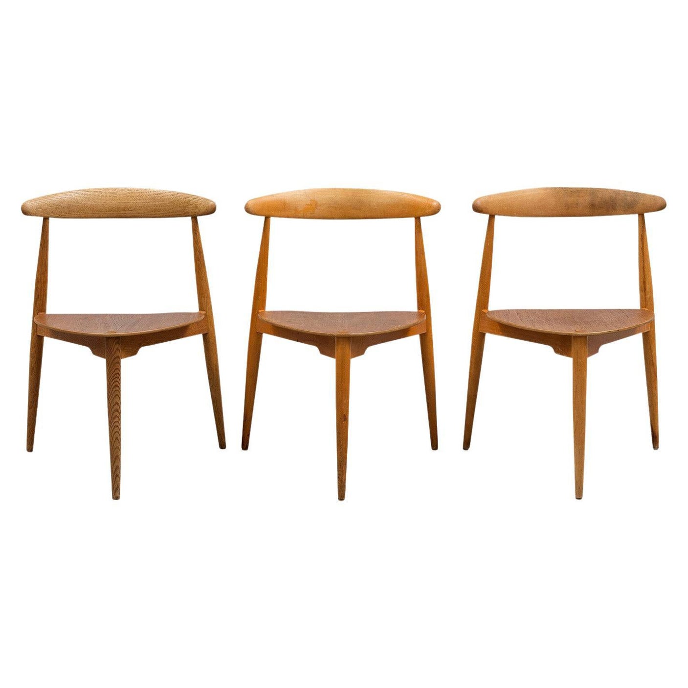 20th Century Danish Set of Three Vintage Teak Side Chairs by Hans J. Wegner