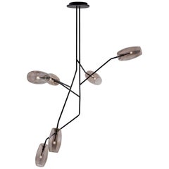 Diantha Chandelier DH, Gallotti & Radice with Mouth Blown Glass & Bronzed Metal