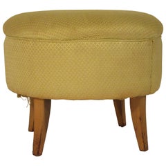 Vintage 1950s Upholstered Ottoman