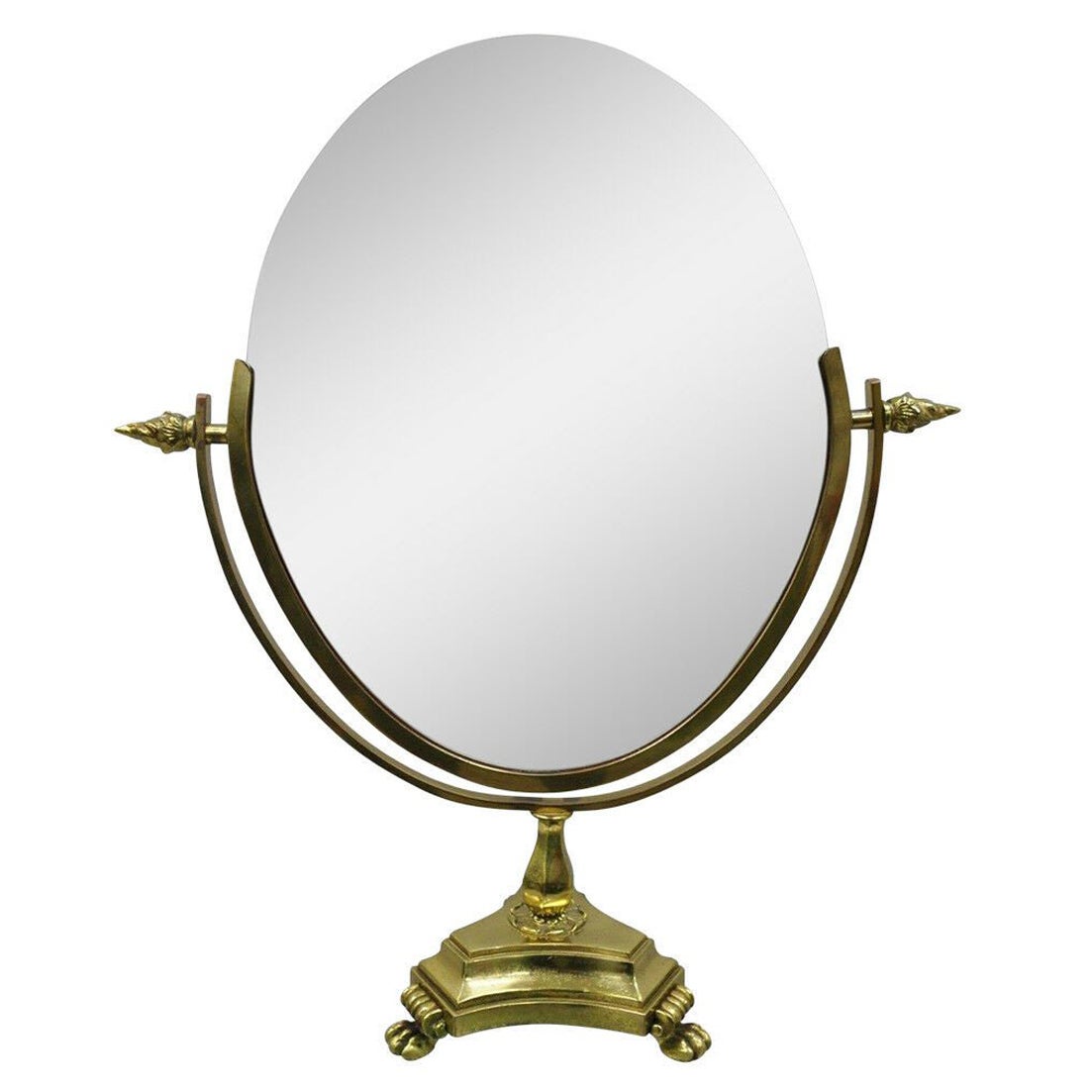 Oval Table Brass Mirror in Baroque Style For Sale at 1stDibs