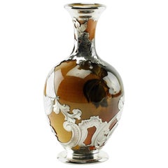 19th Century Hand Painted Rookwood Vase with Gorham Sterling Silver Overlay